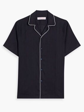 Orlebar Brown Hibbert Linen Shirt In Blue